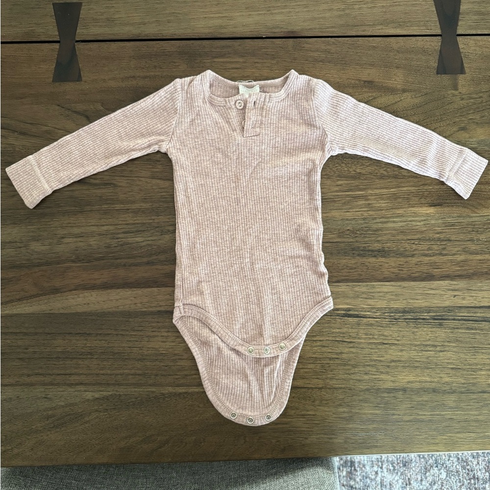 Jamie Kay Essentials Henley long sleeve pink bodysuit